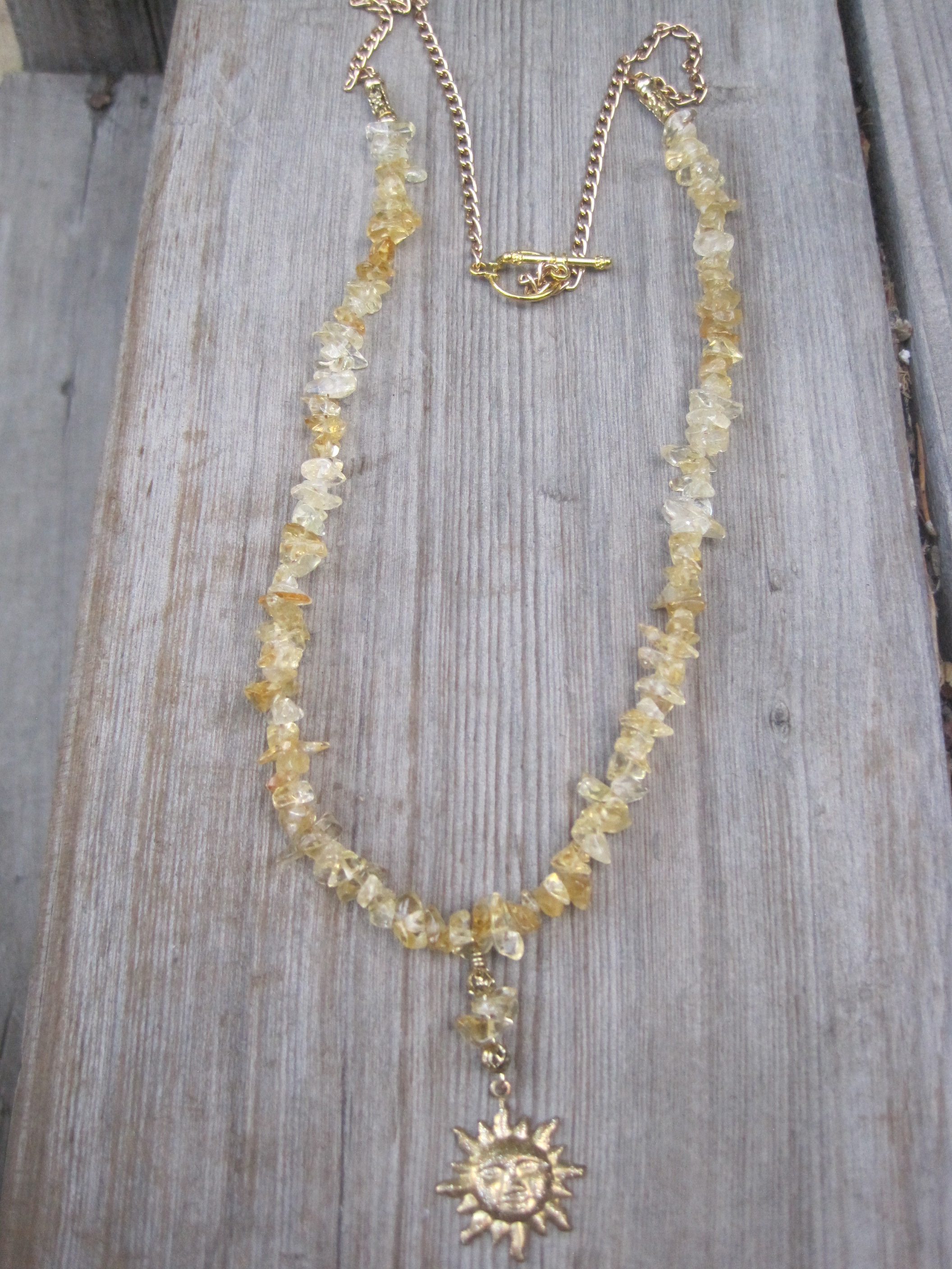 citrine chip necklace